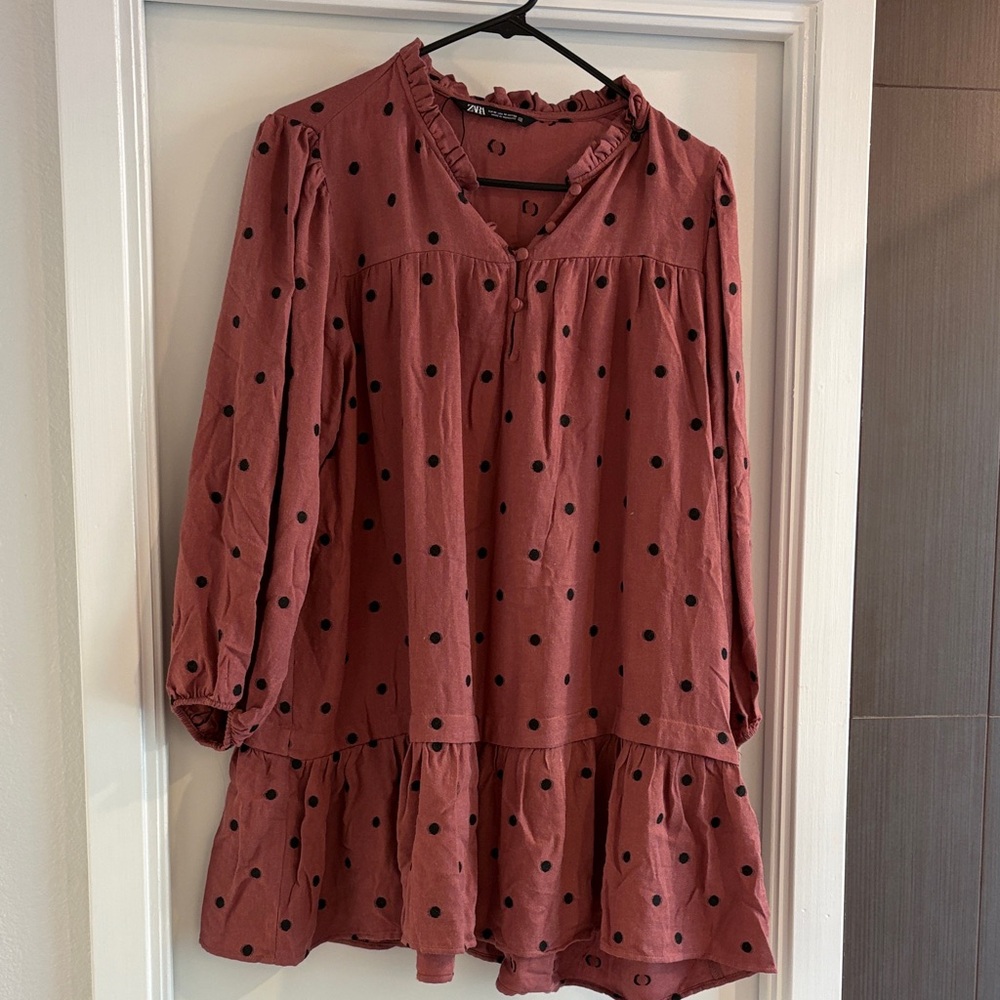 Polka Dot Long Sleeve Dress- Zara